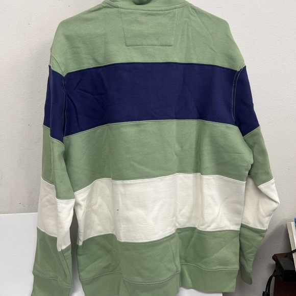 Chaps pullover old school striped colors mens XL Green Navy Everyday Fleece - Picture 13 of 13
